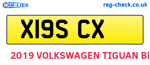 X19SCX are the vehicle registration plates.