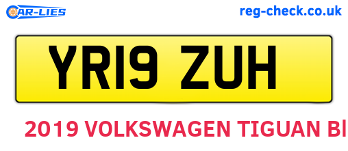 YR19ZUH are the vehicle registration plates.