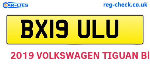 BX19ULU are the vehicle registration plates.