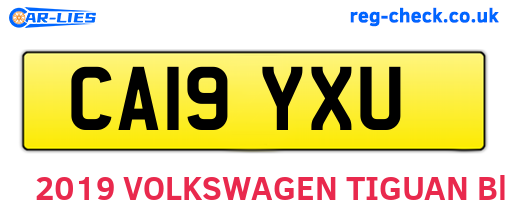 CA19YXU are the vehicle registration plates.