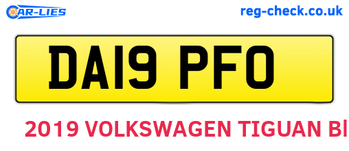 DA19PFO are the vehicle registration plates.