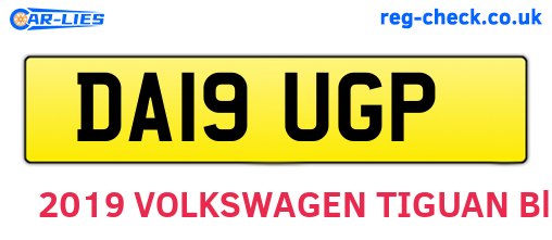 DA19UGP are the vehicle registration plates.