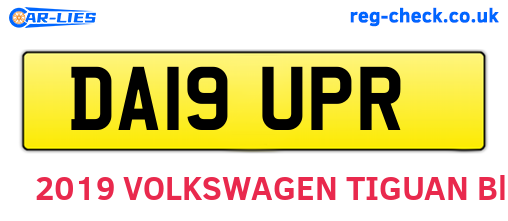 DA19UPR are the vehicle registration plates.