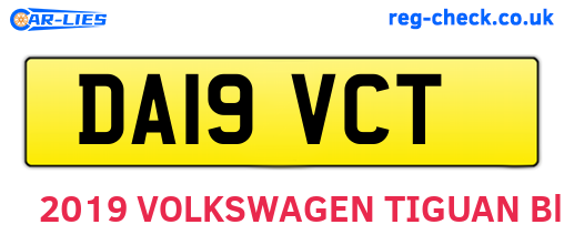 DA19VCT are the vehicle registration plates.