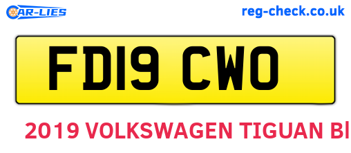 FD19CWO are the vehicle registration plates.