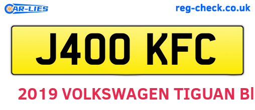 J400KFC are the vehicle registration plates.