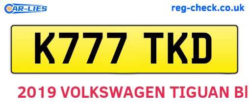 K777TKD are the vehicle registration plates.