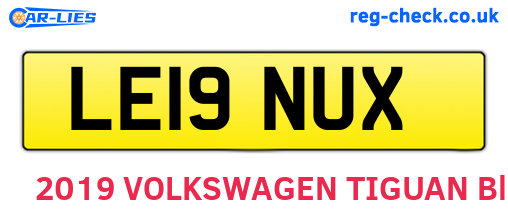 LE19NUX are the vehicle registration plates.