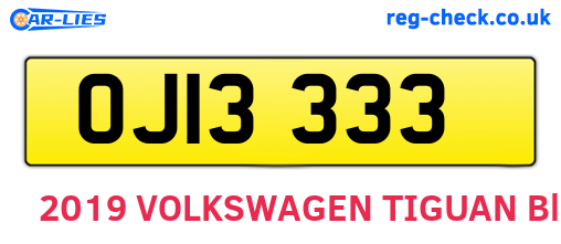 OJI3333 are the vehicle registration plates.