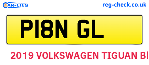 P18NGL are the vehicle registration plates.