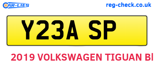 Y23ASP are the vehicle registration plates.