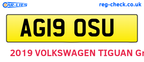 AG19OSU are the vehicle registration plates.