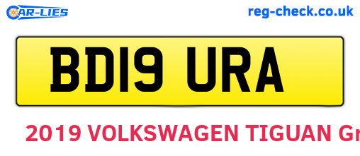 BD19URA are the vehicle registration plates.