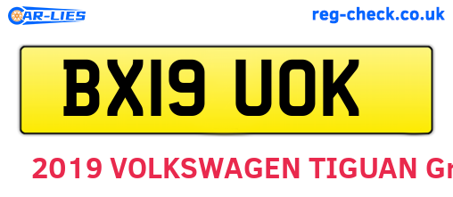 BX19UOK are the vehicle registration plates.