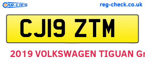 CJ19ZTM are the vehicle registration plates.