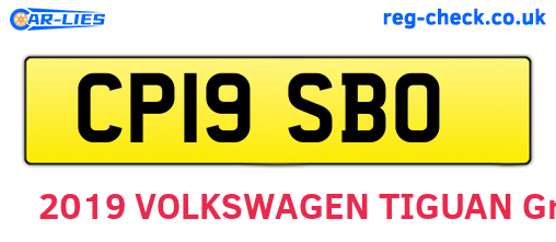 CP19SBO are the vehicle registration plates.