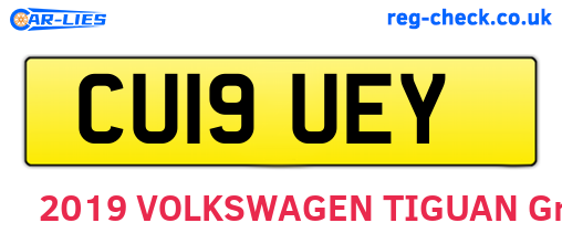 CU19UEY are the vehicle registration plates.
