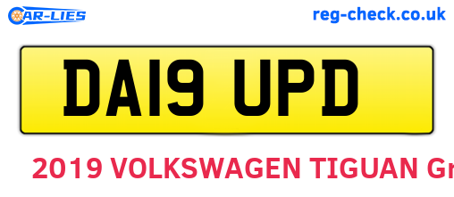 DA19UPD are the vehicle registration plates.