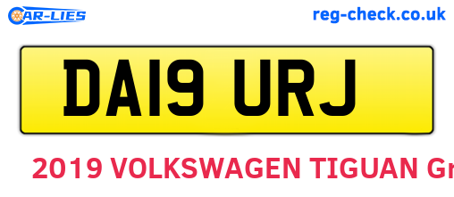 DA19URJ are the vehicle registration plates.