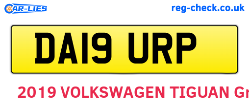 DA19URP are the vehicle registration plates.