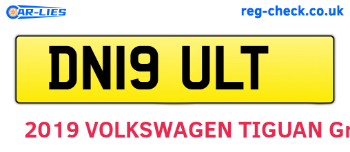 DN19ULT are the vehicle registration plates.