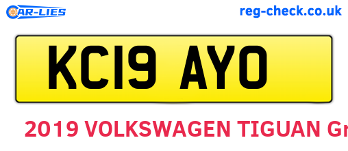 KC19AYO are the vehicle registration plates.