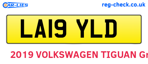 LA19YLD are the vehicle registration plates.