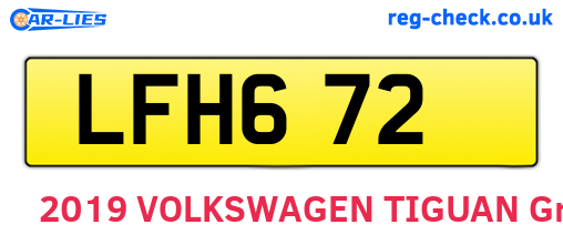 LFH672 are the vehicle registration plates.