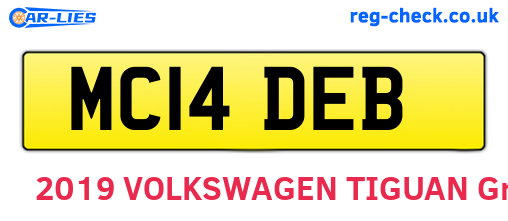 MC14DEB are the vehicle registration plates.