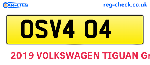 OSV404 are the vehicle registration plates.