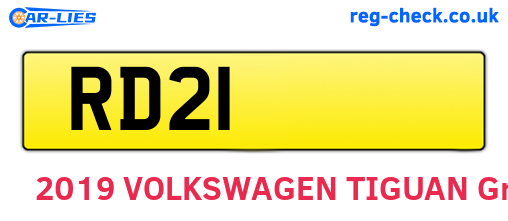 RD21 are the vehicle registration plates.