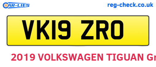 VK19ZRO are the vehicle registration plates.