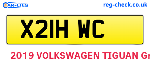 X21HWC are the vehicle registration plates.