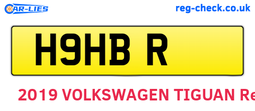 H9HBR are the vehicle registration plates.