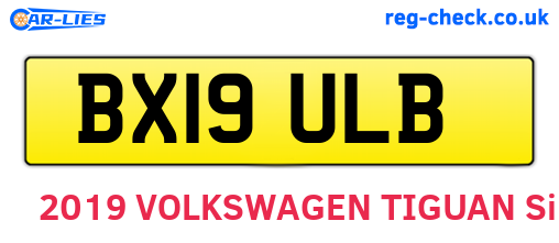 BX19ULB are the vehicle registration plates.
