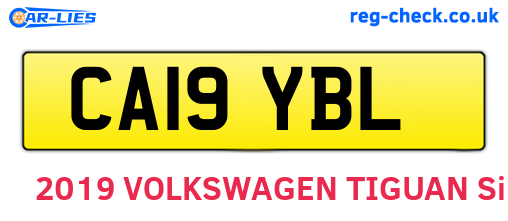 CA19YBL are the vehicle registration plates.