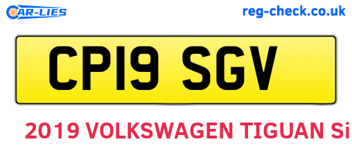 CP19SGV are the vehicle registration plates.