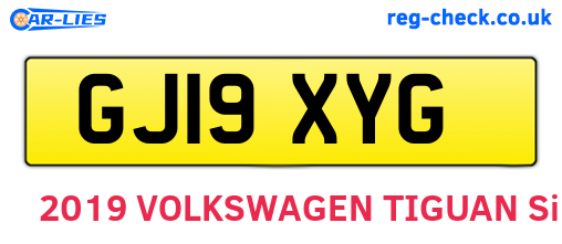 GJ19XYG are the vehicle registration plates.