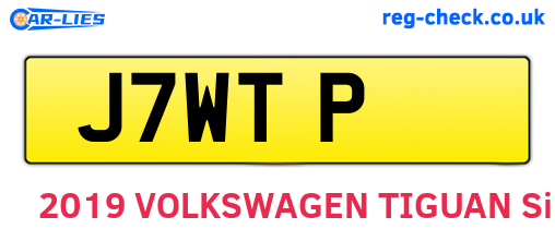 J7WTP are the vehicle registration plates.