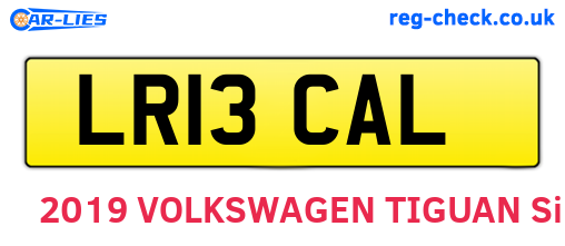 LR13CAL are the vehicle registration plates.