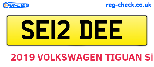 SE12DEE are the vehicle registration plates.