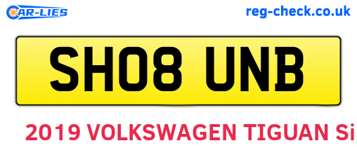 SH08UNB are the vehicle registration plates.