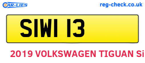 SIW113 are the vehicle registration plates.
