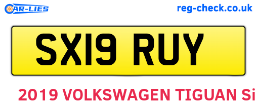 SX19RUY are the vehicle registration plates.