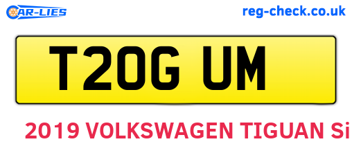 T20GUM are the vehicle registration plates.