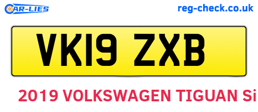VK19ZXB are the vehicle registration plates.