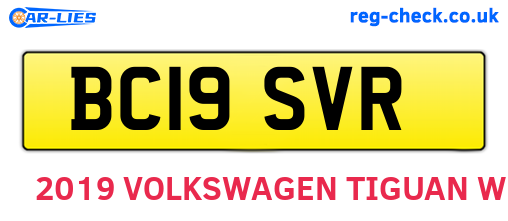 BC19SVR are the vehicle registration plates.