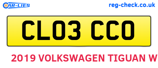 CL03CCO are the vehicle registration plates.