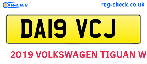 DA19VCJ are the vehicle registration plates.