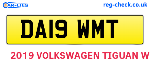 DA19WMT are the vehicle registration plates.